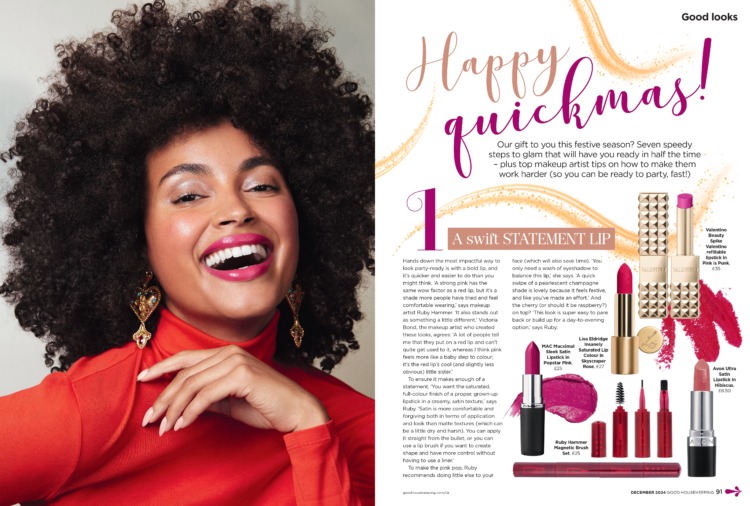 Good Housekeeping Magazine December 2024 Happy Christmas Seven speedy steps to glam that will have you ready in half the time