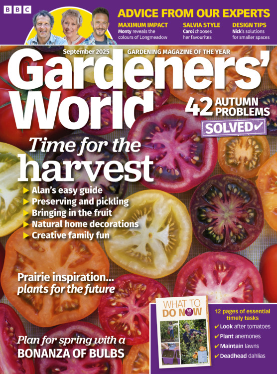 BBC Gardeners' World Magazine September 2025 with 2-for-1 Gardens Card